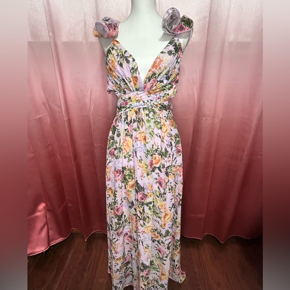 Floral Maxi Dress with Ruffle Straps 4-6